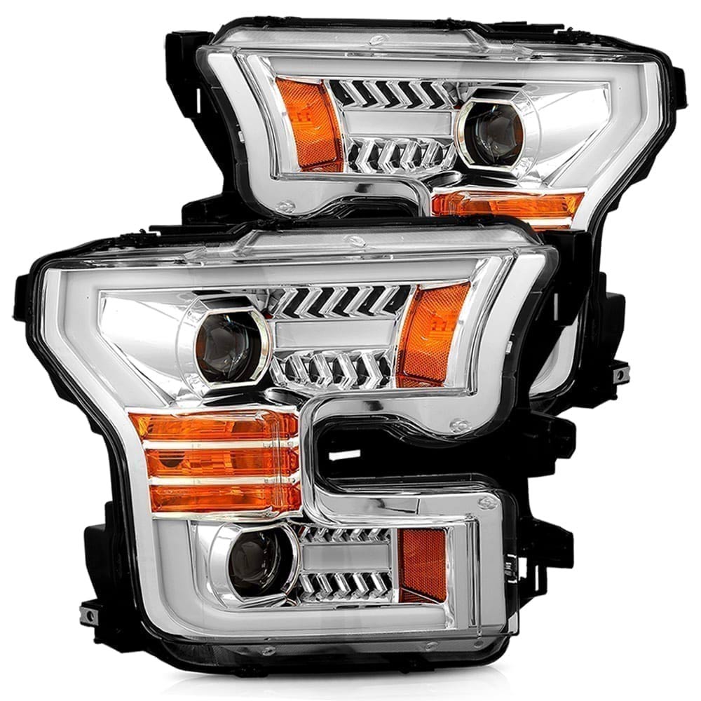 AlphaRex (PRO-Series) 2015-2017 Ford F150 Halogen Projector Headlights - Chrome