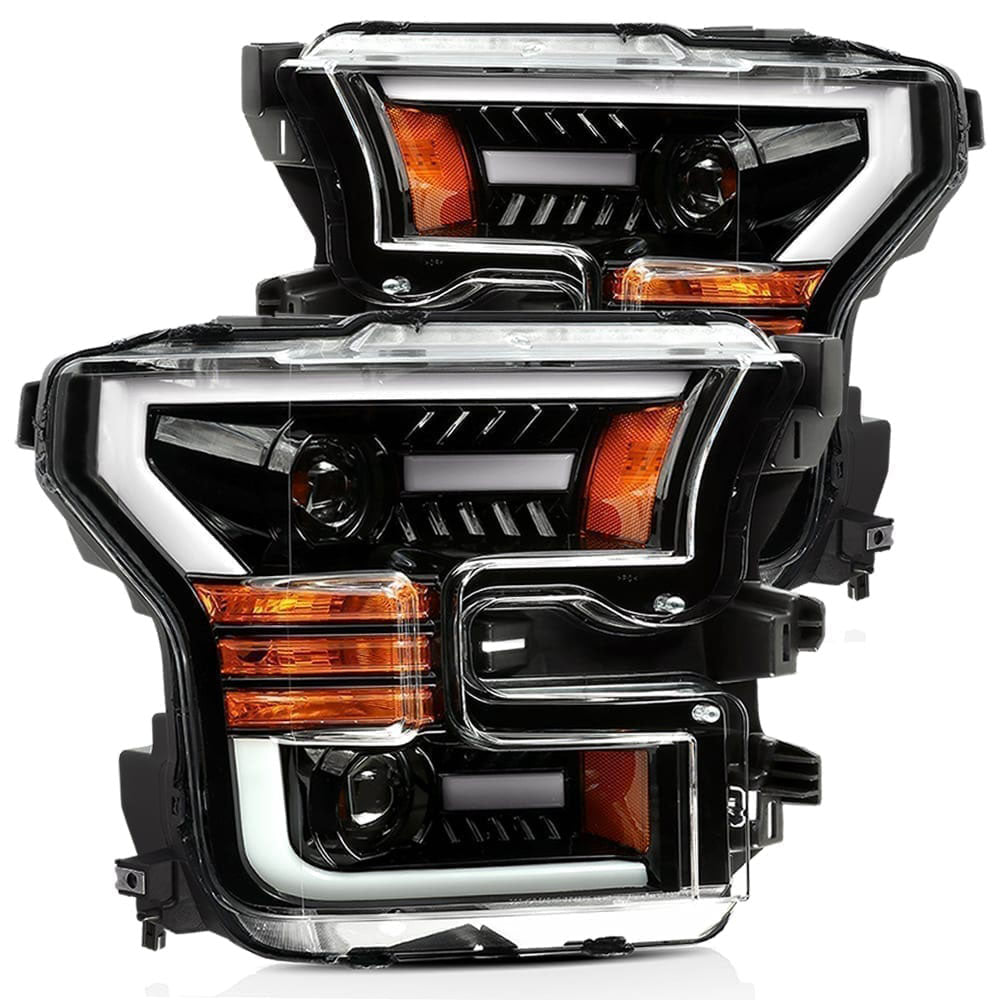 AlphaRex (LUXX-Series) 2015-2017 Ford F150 LED Projector Headlights - Jet Black