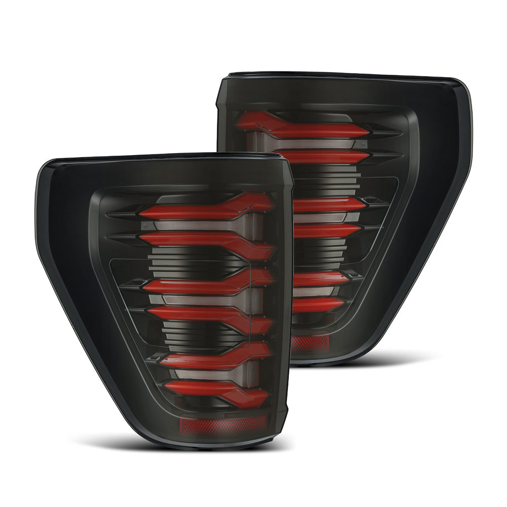 AlphaRex (LUXX-Series) 2021-2023 Ford F150 LED Tail Lights - Black-Red